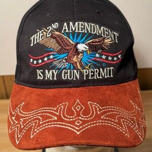 The 2nd Amendment Is My Gun Permit Adjustable Hat‎ Cap America Eagle